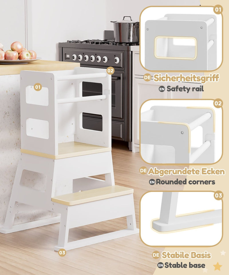 Yorbay Montessori Kinder Lernturm mit Tafel - YB091-D047 - 7 - yorbiy.com
