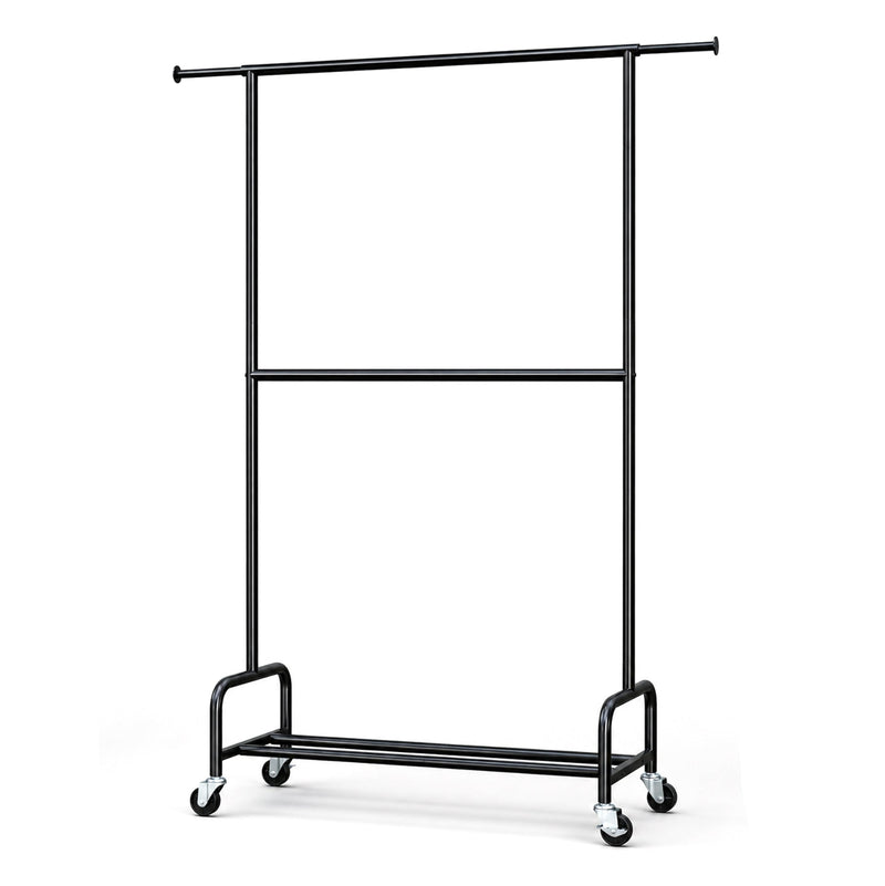 Yorbay Metall Kleiderständer mit Rollen Doppelstange, 210 kg Tragkraft - YS036-T123 - 1 - yorbiy.com