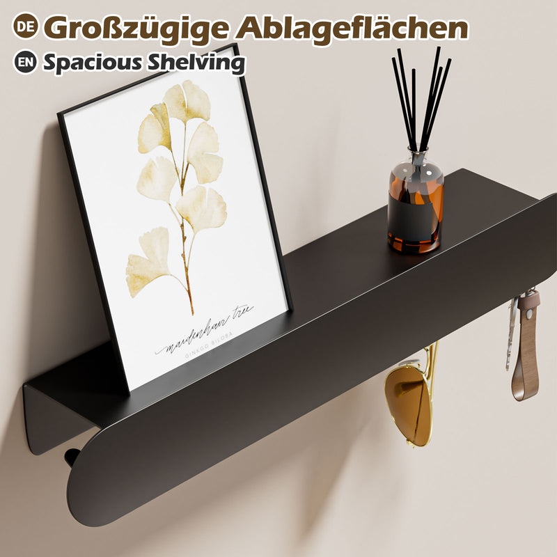 Yorbay Metall-Wandgarderobe mit Ablage und Haken, verschiedene Größen - YM001-N005 - 33 - yorbiy.com