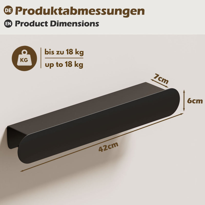 Yorbay Metall-Wandgarderobe mit Ablage und Haken, verschiedene Größen - YM001-N005 - 27 - yorbiy.com