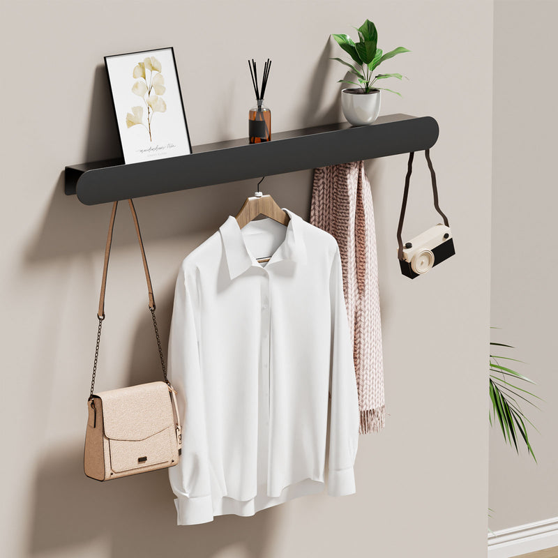 Yorbay Metall-Wandgarderobe mit Ablage und Haken, verschiedene Größen - YM001-N003 - 40 - yorbiy.com