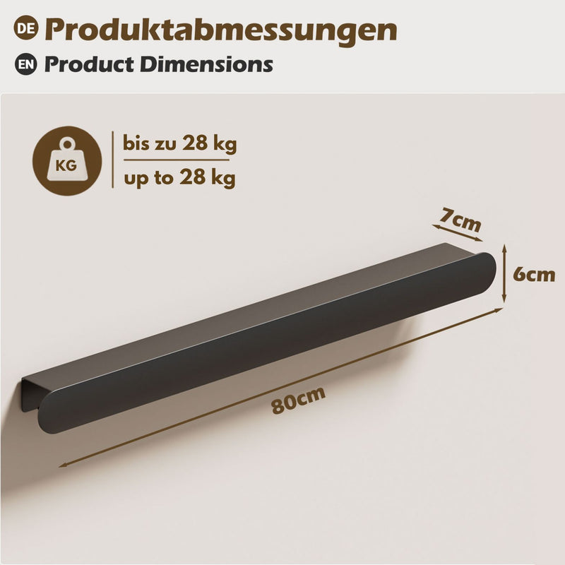 Yorbay Metall-Wandgarderobe mit Ablage und Haken, verschiedene Größen - YM001-N005 - 37 - yorbiy.com