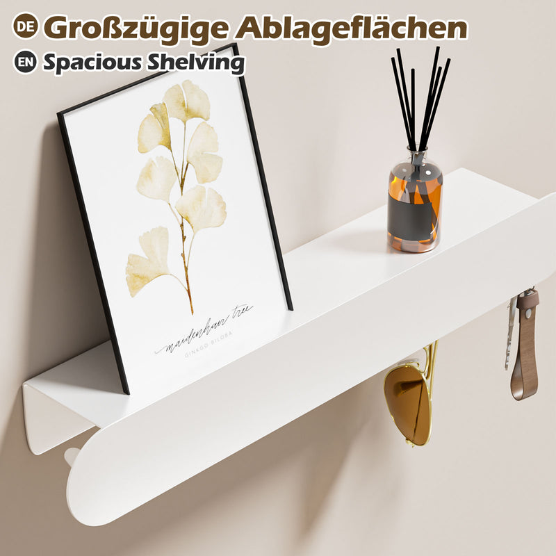 Yorbay Metall-Wandgarderobe mit Ablage und Haken, verschiedene Größen - YM001-N006 - 23 - yorbiy.com