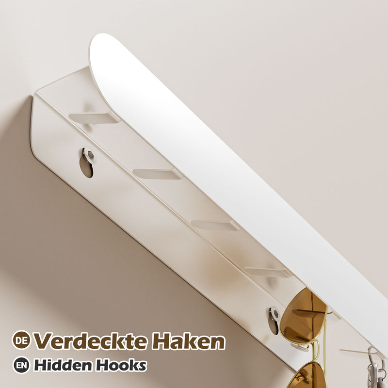 Yorbay Metall-Wandgarderobe mit Ablage und Haken, verschiedene Größen - YM001-N006 - 21 - yorbiy.com