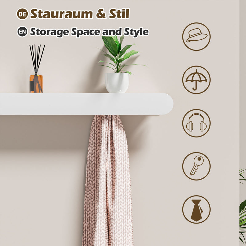 Yorbay Metall-Wandgarderobe mit Ablage und Haken, verschiedene Größen - YM001-N003 - 49 - yorbiy.com