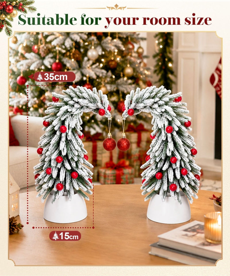 Yorbay Mini Künstlicher Weihnachtsbaum 2er Set 35 cm - YY030-O101 - 7 - yorbiy.com