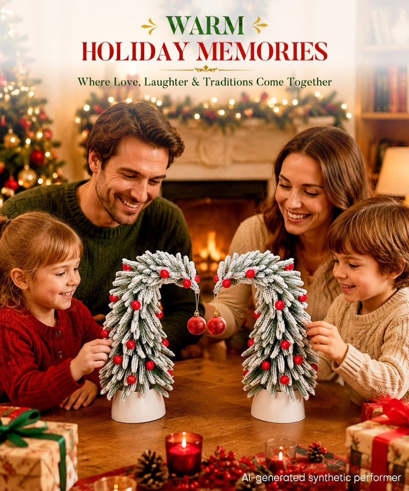Yorbay Mini Künstlicher Weihnachtsbaum 2er Set 35 cm - YY030-O101 - 3 - yorbiy.com