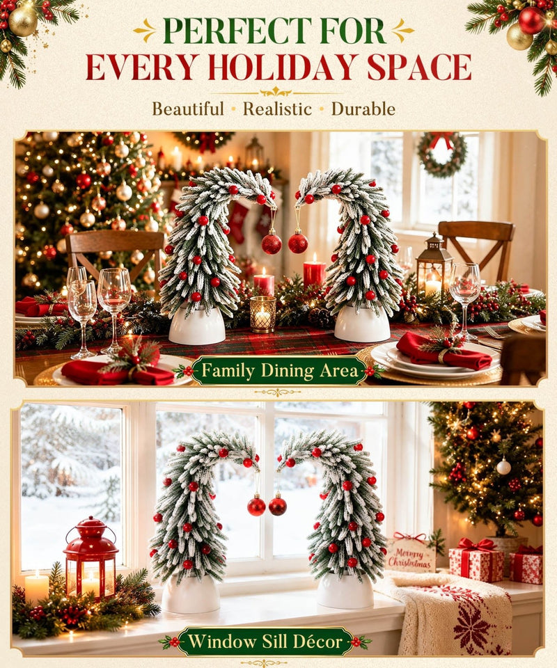 Yorbay Mini Künstlicher Weihnachtsbaum 2er Set 35 cm - YY030-O101 - 4 - yorbiy.com