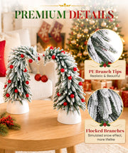 Yorbay Mini Künstlicher Weihnachtsbaum 2er Set 35 cm - YY030-O101 - 5 - yorbiy.com