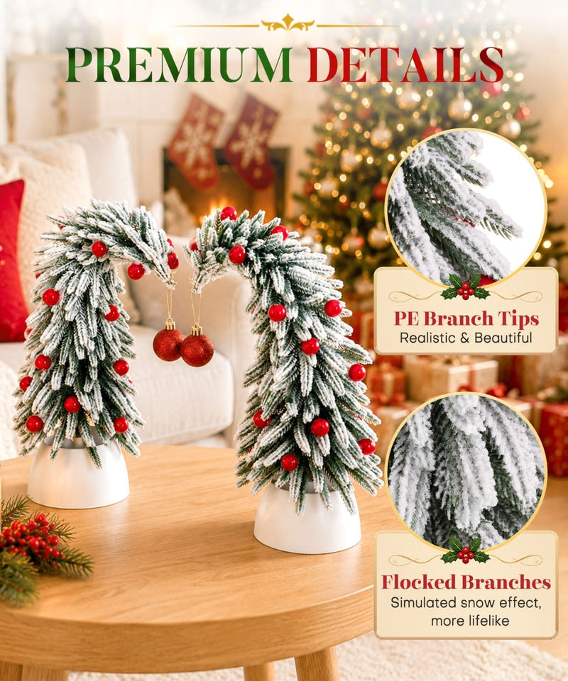 Yorbay Mini Künstlicher Weihnachtsbaum 2er Set 35 cm - YY030-O101 - 5 - yorbiy.com