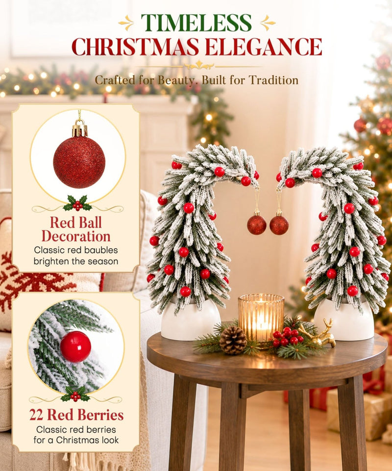 Yorbay Mini Künstlicher Weihnachtsbaum 2er Set 35 cm - YY030-O101 - 6 - yorbiy.com