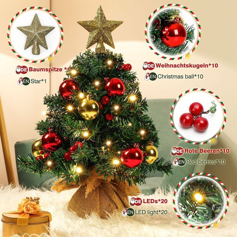 Yorbay 40 cm Mini - LED - Weihnachtsbaum mit Beleuchtung - K202A - 8 - yorbiy.com