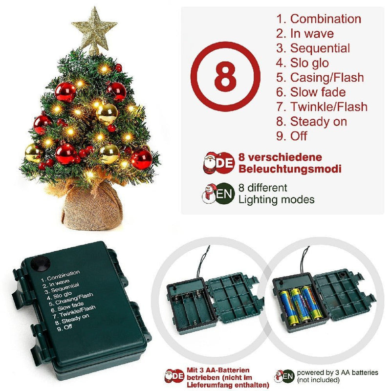 Yorbay 40 cm Mini - LED - Weihnachtsbaum mit Beleuchtung - K202A - 10 - yorbiy.com