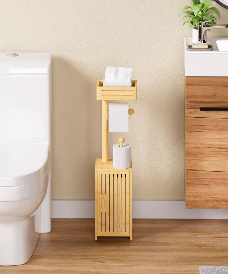 Yorbay freistehender Toilettenpapierhalter mit Stauraumschrank - YB131-Z118 - 8 - yorbiy.com