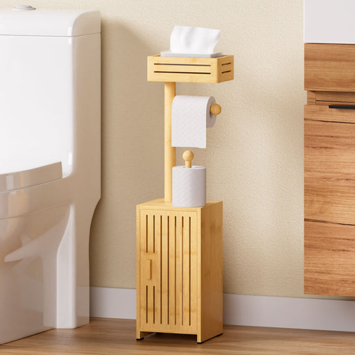 Yorbay freistehender Toilettenpapierhalter mit Stauraumschrank - YB131-Z118 - 2 - yorbiy.com