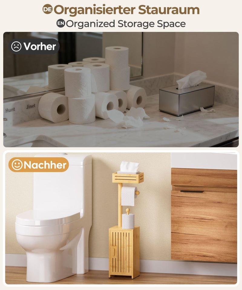 Yorbay freistehender Toilettenpapierhalter mit Stauraumschrank - YB131-Z118 - 6 - yorbiy.com
