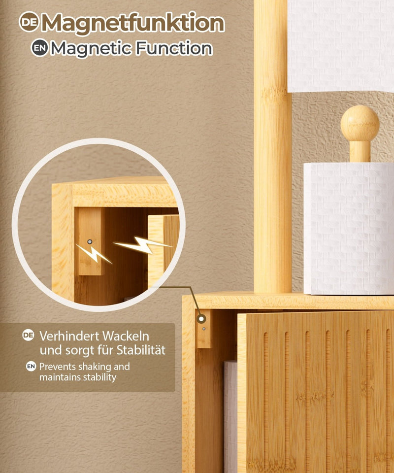 Yorbay freistehender Toilettenpapierhalter mit Stauraumschrank - YB131-Z118 - 7 - yorbiy.com