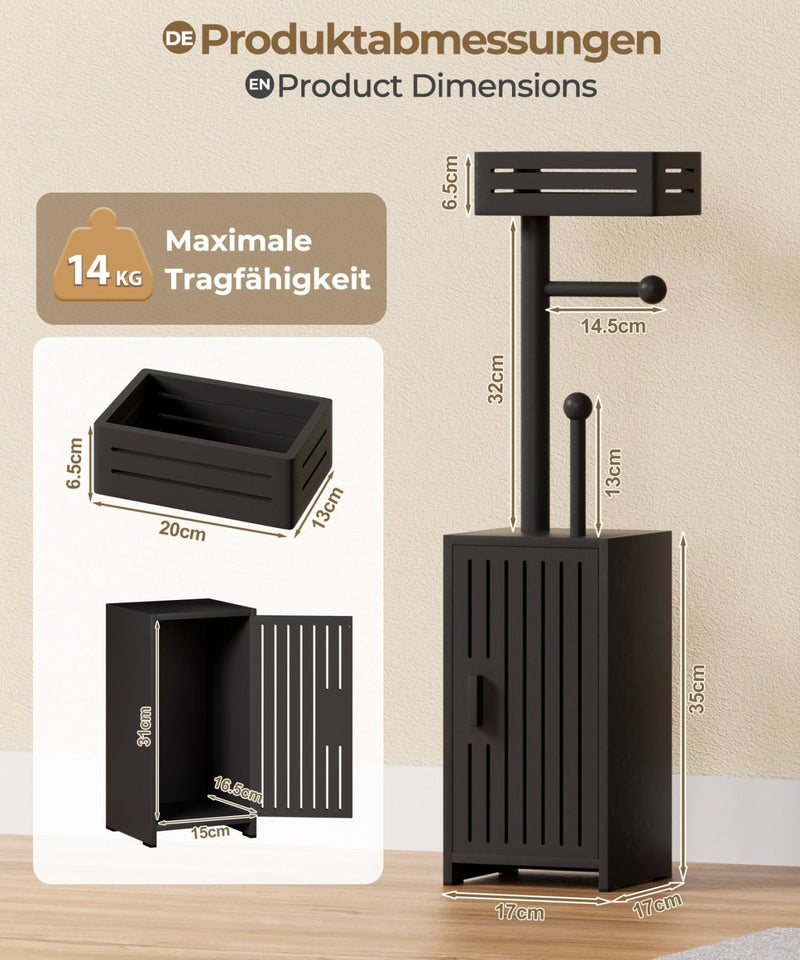 Yorbay freistehender Toilettenpapierhalter mit Stauraumschrank - YB131-Z118 - 12 - yorbiy.com
