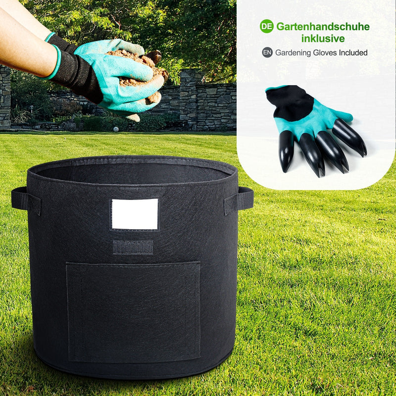 Yorbay 5 Stück Pflanzsack mit 1 Paar Gartenhandschuhen - G41 - 3 - yorbiy.com