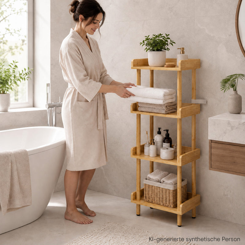 Yorbay Bambus Standregal 4 Ebenen ohne Werkzeug Montage - YC012-Z127 - 2 - yorbiy.com