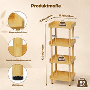 Yorbay Bambus Standregal 4 Ebenen ohne Werkzeug Montage - YC012-Z127 - 3 - yorbiy.com