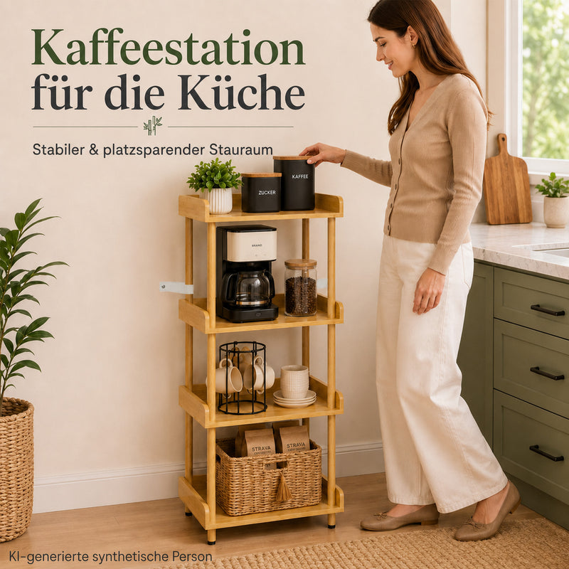 Yorbay Bambus Standregal 4 Ebenen ohne Werkzeug Montage - YC012-Z127 - 8 - yorbiy.com