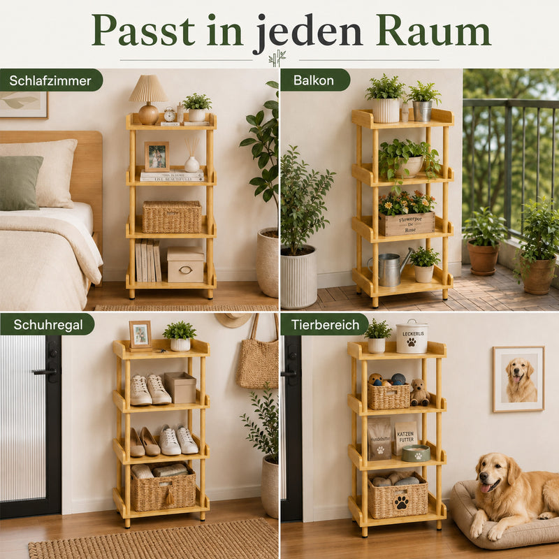 Yorbay Bambus Standregal 4 Ebenen ohne Werkzeug Montage - YC012-Z127 - 9 - yorbiy.com