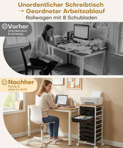 Yorbay Rollwagen mit 8 Schubladen, 38,5 × 28,5 × 77 cm - YS024-T104 - 12 - yorbiy.com