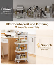 Yorbay schmaler 4 - stufiger Rollwagen mit Rollen für Nischen - YB140-T095A - 6 - yorbiy.com
