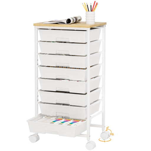 Yorbay Rollwagen mit 8 Schubladen, 38,5 × 28,5 × 77 cm - YS024-T103 - 1 - yorbiy.com