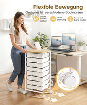 Yorbay Rollwagen mit 8 Schubladen, 38,5 × 28,5 × 77 cm - YS024-T103 - 5 - yorbiy.com