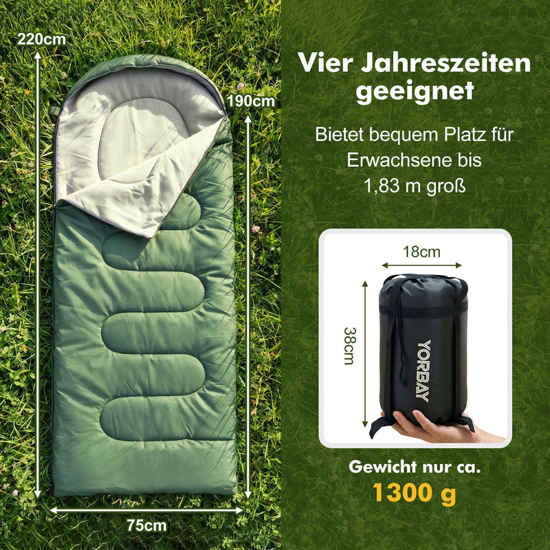 Yorbay Schlafsack 4 Jahreszeiten - 5°C - 10°C, 220×75 cm - YP030-W030 - 3 - yorbiy.com