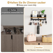Yorbay Schlüsselbrett mit 7 Haken und Holzablage - YB079-T130 - 27 - yorbiy.com