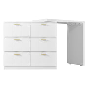 Schminktisch mit Beistelltisch, 6 Schubladen und drehbarer Tischplatte - YB - 3063112AAW - 4 - yorbiy.com