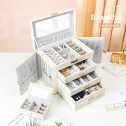 Yorbay Schmuckkästchen aus Kunstleder mit 3 Schubladen und Mini-Box - B31 - 3 - yorbiy.com
