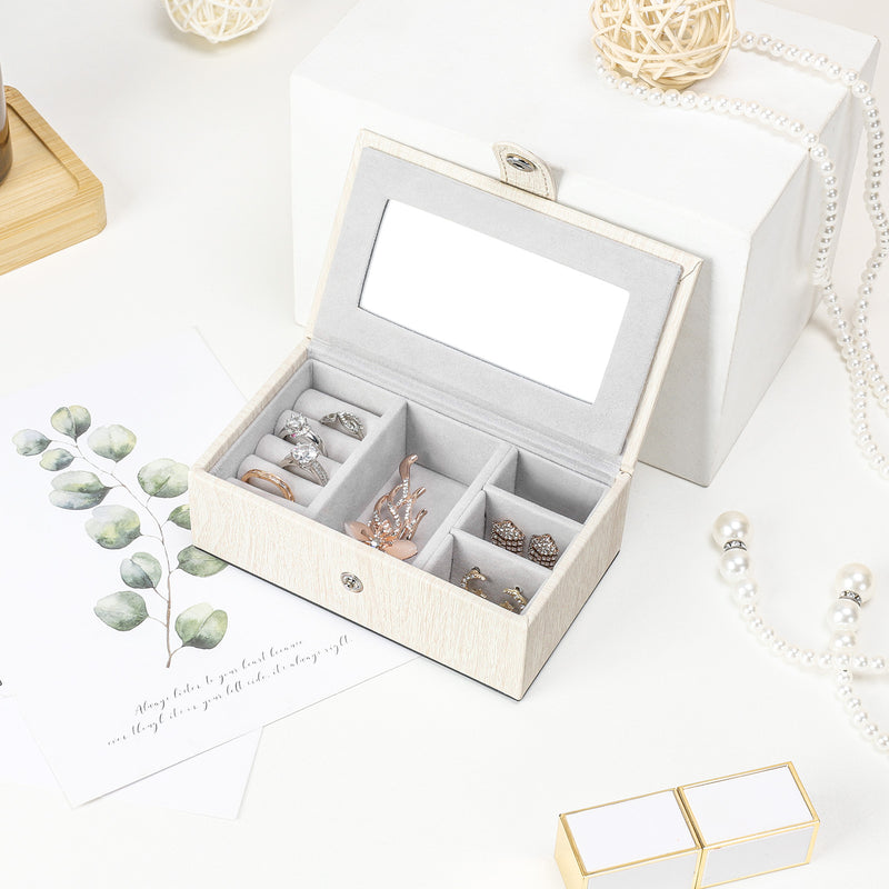 Yorbay Schmuckkästchen aus Kunstleder mit 3 Schubladen und Mini-Box - B31 - 7 - yorbiy.com