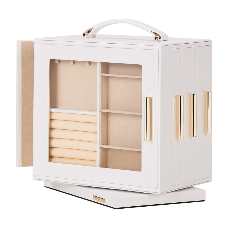 Yorbay Schmuckkästchen mit 360° Drehung, Klarem Schaufenster und 9 Schubladen - SL008-C144 - 1 - yorbiy.com