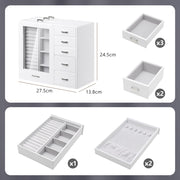 Yorbay Schmuckschatulle mit 8 Schubladen und Glasfenster Dunkelblau - SL006-C085 - 3 - yorbiy.com