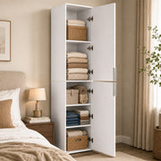 Yorbay Schmaler Hochschrank mit 2 Türen & 5 Fächern, 184 cm hoch - YW023-D093 - 2 - yorbiy.com