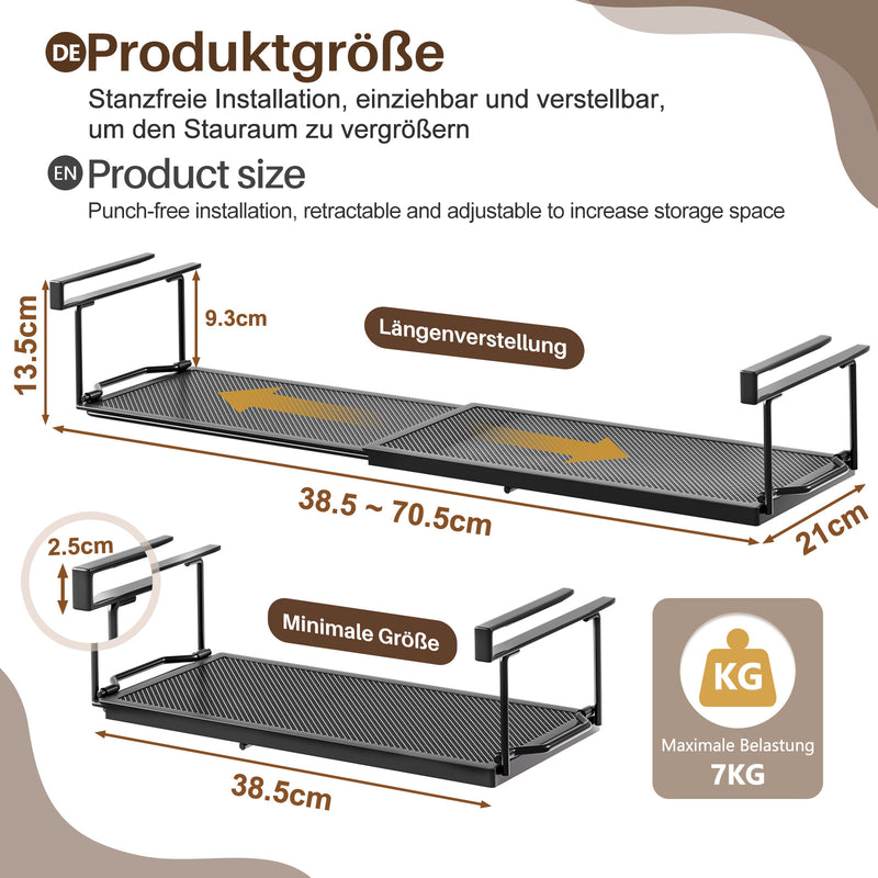 Yorbay ausziehbares Hängeregal 38,5–70,5 cm - YB076 - T061 - 3 - yorbiy.com