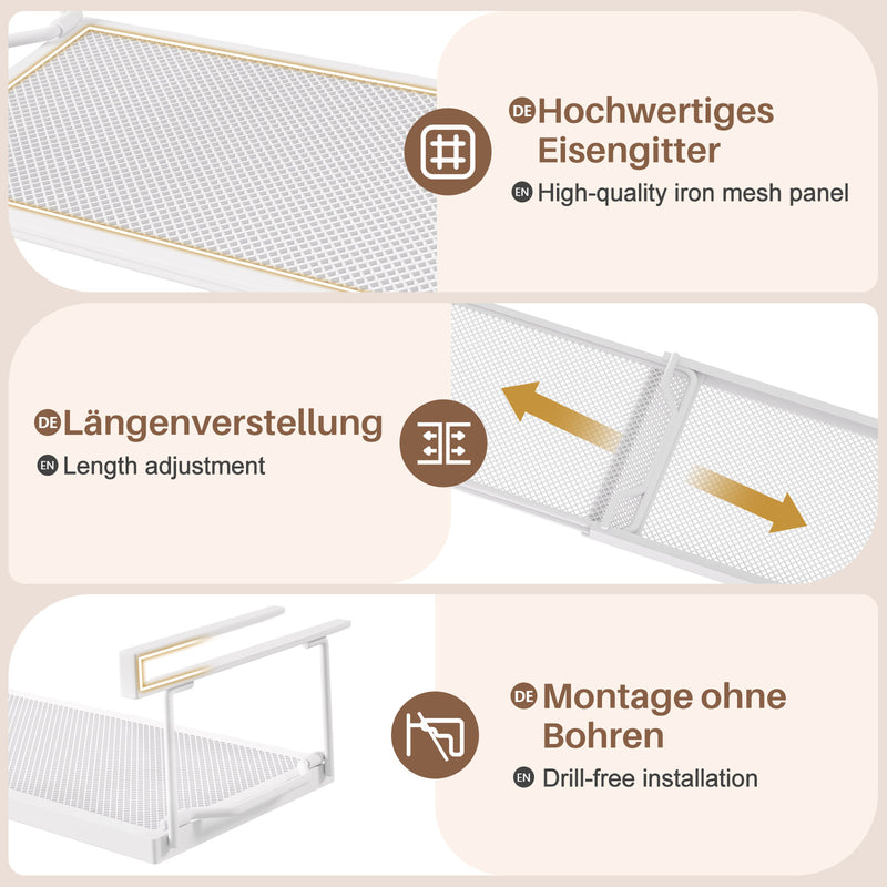 Yorbay ausziehbares Hängeregal 38,5–70,5 cm - YB076 - T062 - 12 - yorbiy.com