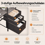 Yorbay Schreibtisch für 2 Personen mit LED-Beleuchtung, Steckdosen & Schubladen - YS030-T112 - 5 - yorbiy.com