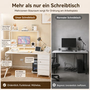 Yorbay L-förmiger Computertisch mit 4 Schubladen, LED-Beleuchtung & Steckdosen - YS031-T113 - 5 - yorbiy.com