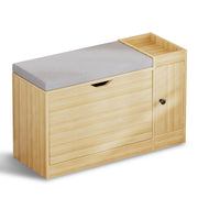 Yorbay Schuhbank mit Stauraum und Sitzkissen, 80 × 30 × 50 cm - YW003-D070 - 1 - yorbiy.com