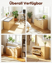 Yorbay Schuhbank mit Stauraum und Sitzkissen, 80 × 30 × 50 cm - YW003-D070 - 7 - yorbiy.com