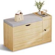 Yorbay Schuhbank mit Stauraum und Sitzkissen, 80 × 30 × 50 cm - YW003-D070 - 9 - yorbiy.com