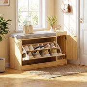 Yorbay Schuhbank mit Stauraum und Sitzkissen, 80 × 30 × 50 cm - YW003-D070 - 2 - yorbiy.com