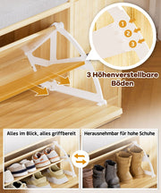 Yorbay Schuhbank mit Stauraum und Sitzkissen, 80 × 30 × 50 cm - YW003-D070 - 4 - yorbiy.com