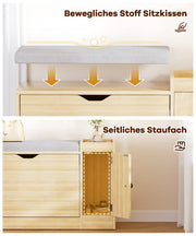 Yorbay Schuhbank mit Stauraum und Sitzkissen, 80 × 30 × 50 cm - YW003-D070 - 5 - yorbiy.com