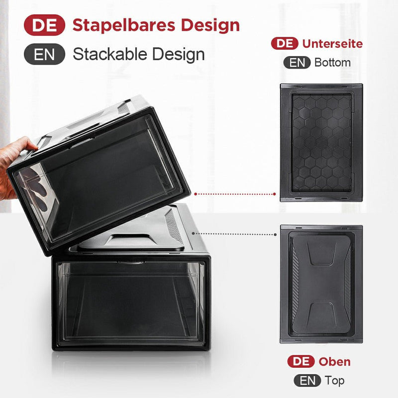 Yorbay 3er Set Schuhbox, schwarz S - B44 - 5 - yorbiy.com